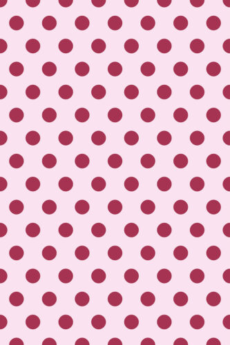 Retro Pink Polka Dot shows evenly spaced deep pink dots on a pale pink background, a playful removable wallpaper pattern.