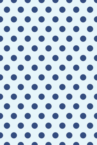 Blue Retro Polka Dot removable wallpaper with evenly spaced navy dots on a pale blue background, shown as a full pattern swatch.