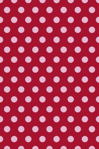 Red Retro Polka Dot removable wallpaper with evenly spaced pale pink dots on a rich red background.