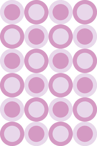 Pink Retro Targets removable wallpaper with repeating pink bullseye circles in a neat grid on a white background.