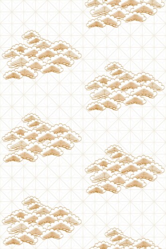 Fancy Walls self-adhesive wallpaper featuring beige celestial cloud pattern in minimal zen style