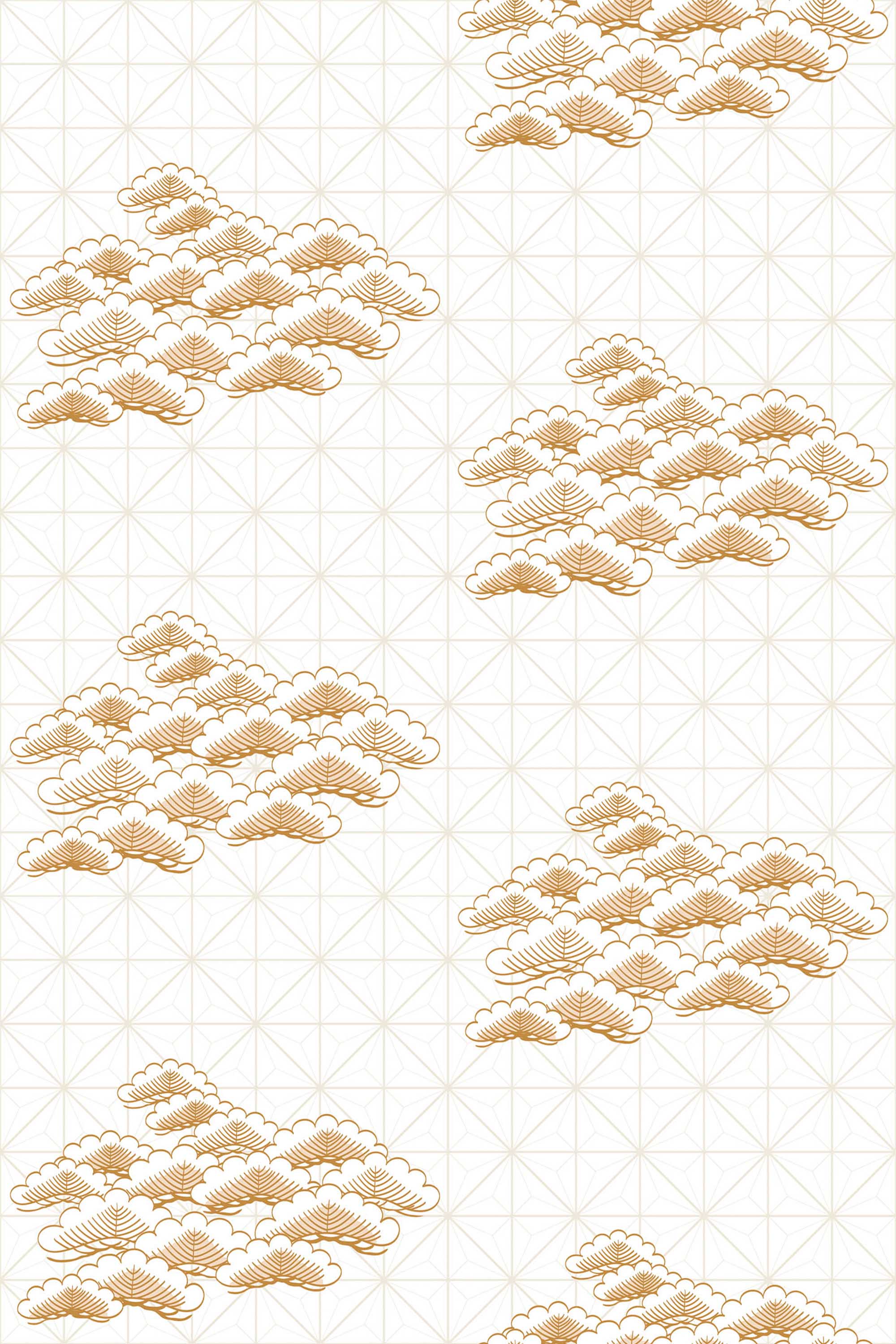 Fancy Walls self-adhesive wallpaper featuring beige celestial cloud pattern in minimal zen style