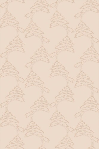 Japanese pine tree by Fancy Walls peel and stick wallpaper in soft beige with minimal forest silhouettes for serene bedrooms