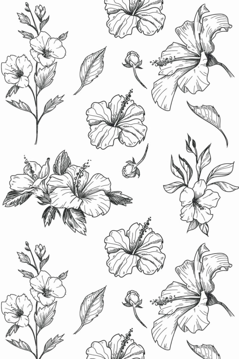 Black and white flower pattern