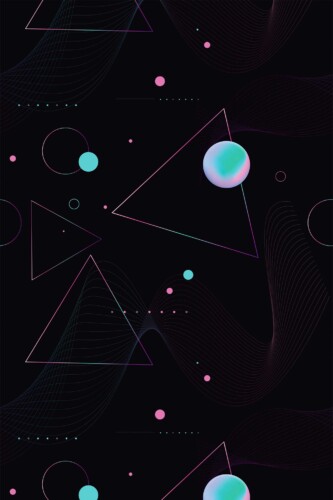 Fancy Walls wallpaper for walls with dark space pattern and futuristic shapes