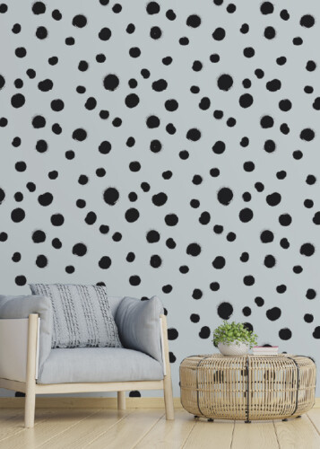 Rewamp Your room with Fancy Walls Blue Polka Dot Wallpaper