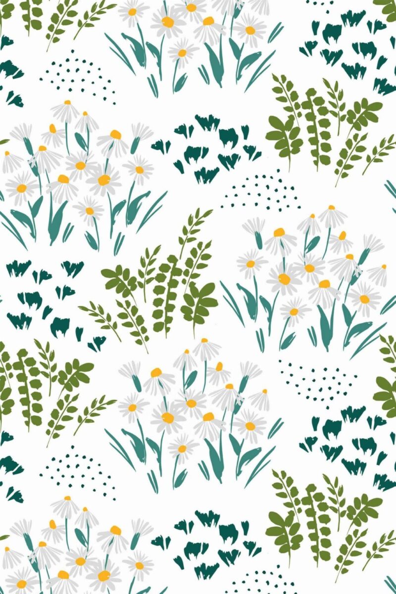 Floral wallpaper inspired by meadows 