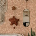 Self-adhesive wallpaper from Fancy Walls with subtle beige and brown botanical motif