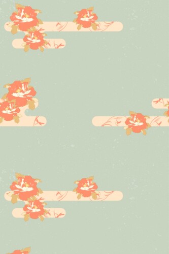 Fancy Walls self-adhesive wallpaper featuring sage green Japanese floral pattern in an elegant botanical style