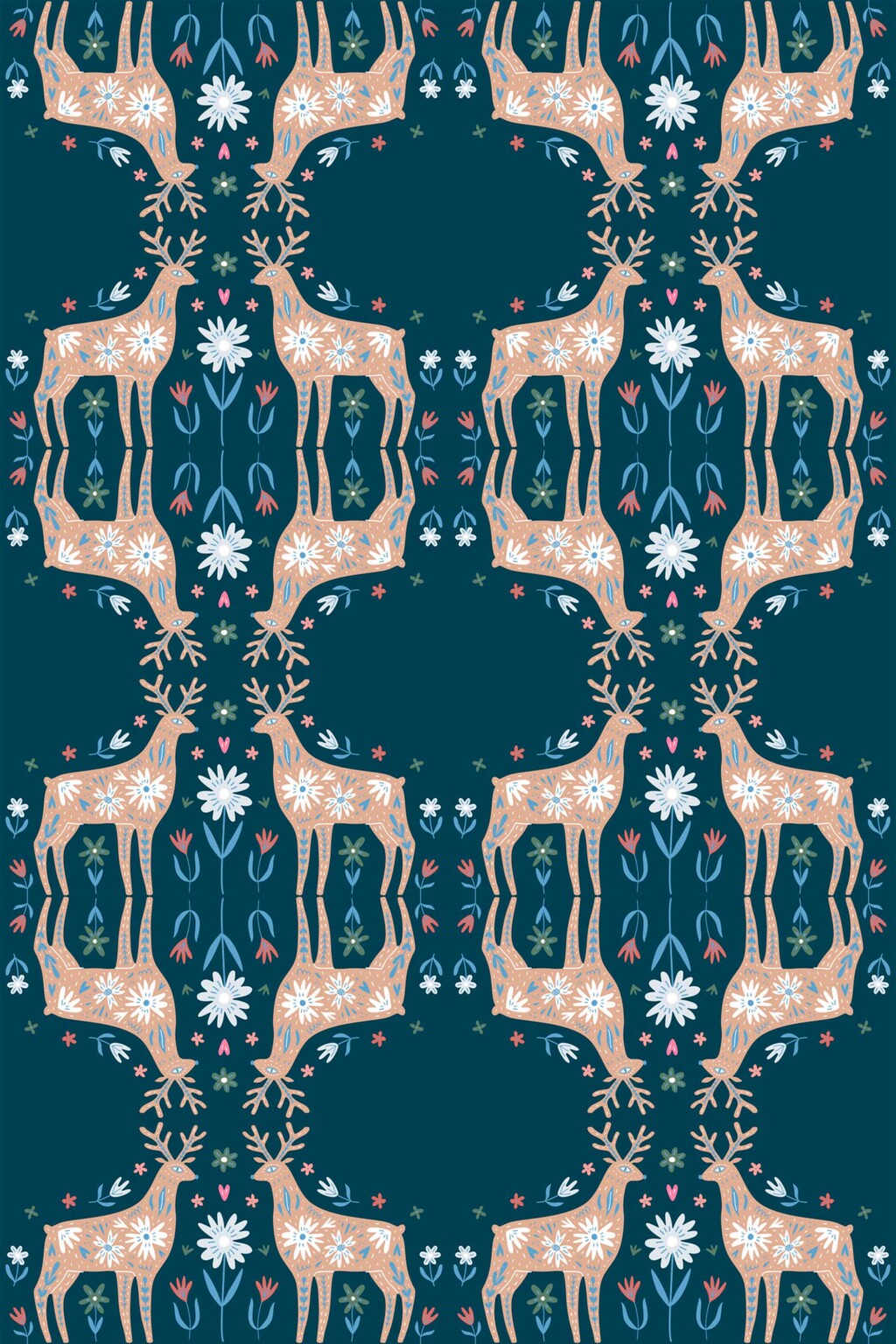 Woodland Deer Peel and Stick Wallpaper or Non-Pasted