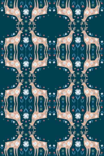 Fancy Walls wallpaper for walls with deep teal animal pattern for dramatic interiors