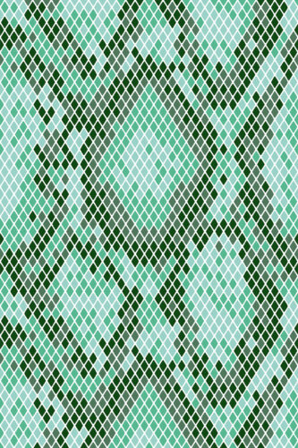 Dense Teal Snakeskin Look shows a small diamond snakeskin pattern in teal and dark green tones on removable wallpaper.