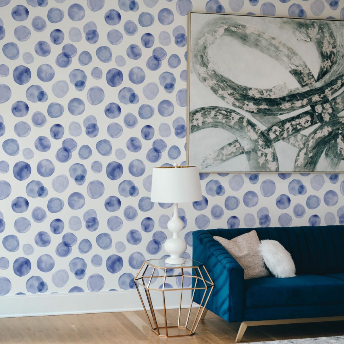 Fancy Walls blue dotted wallpaper design