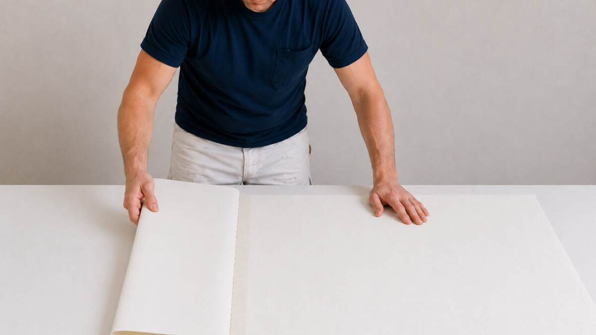Pre-pasted wallpapet-folding