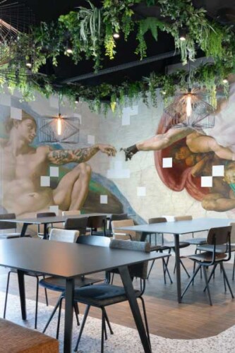 Fancy Walls creative tattoo salon bold and vibrant peel and stick or non-pasted wall murals