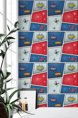 Fancy Walls Pop Culture Spider Man inspired peel and stick wallpaper