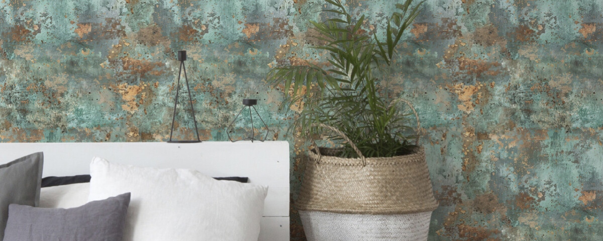 Green Faux Textured Wallpaper Print by Fancy Walls