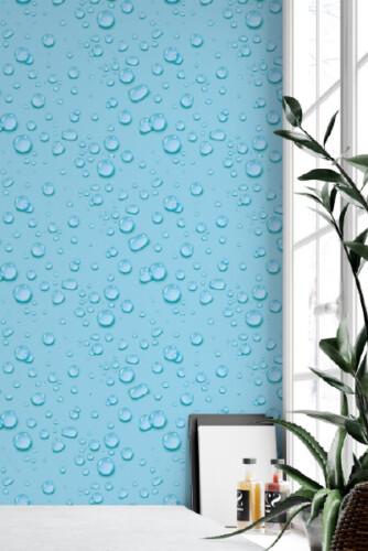 Blue water droplet Peel and Stick wallpaper pattern by Fancy Walls