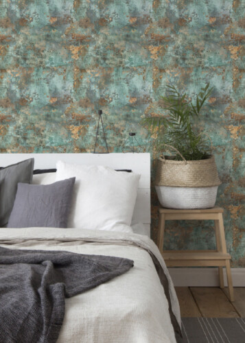 Green Faux Textured wallpaper by Fancy Walls