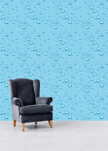 Blue water droplet pattern by Fancy Walls