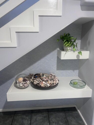 Seamless waves peel and stick wallpaper installed in closet - review picture submitted by Jurgis