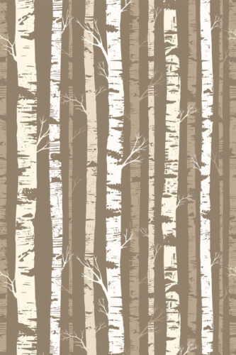 Dense Beige Birch Tree removable wallpaper with layered birch trunks in beige and cream, shown as a full repeating pattern.