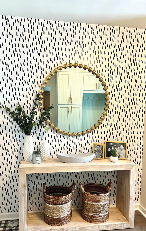 Fancy Walls polka dot wallpaper by client