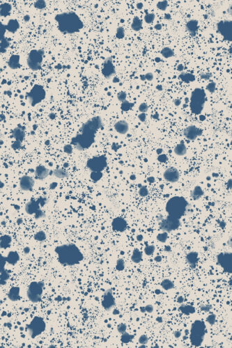 Fine Blue Splatter removable wallpaper with scattered blue ink splashes and speckles across a light background.