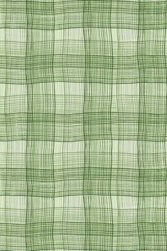 Wavy Green Plaid removable wallpaper with hand-drawn wavy green lines forming an uneven plaid grid on a pale background.
