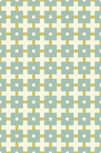 Retro Mint Geometric removable wallpaper with a repeating grid of mint squares and mustard bars on a cream background.