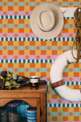 Fancy Walls peel and stick wallpaper retro collection