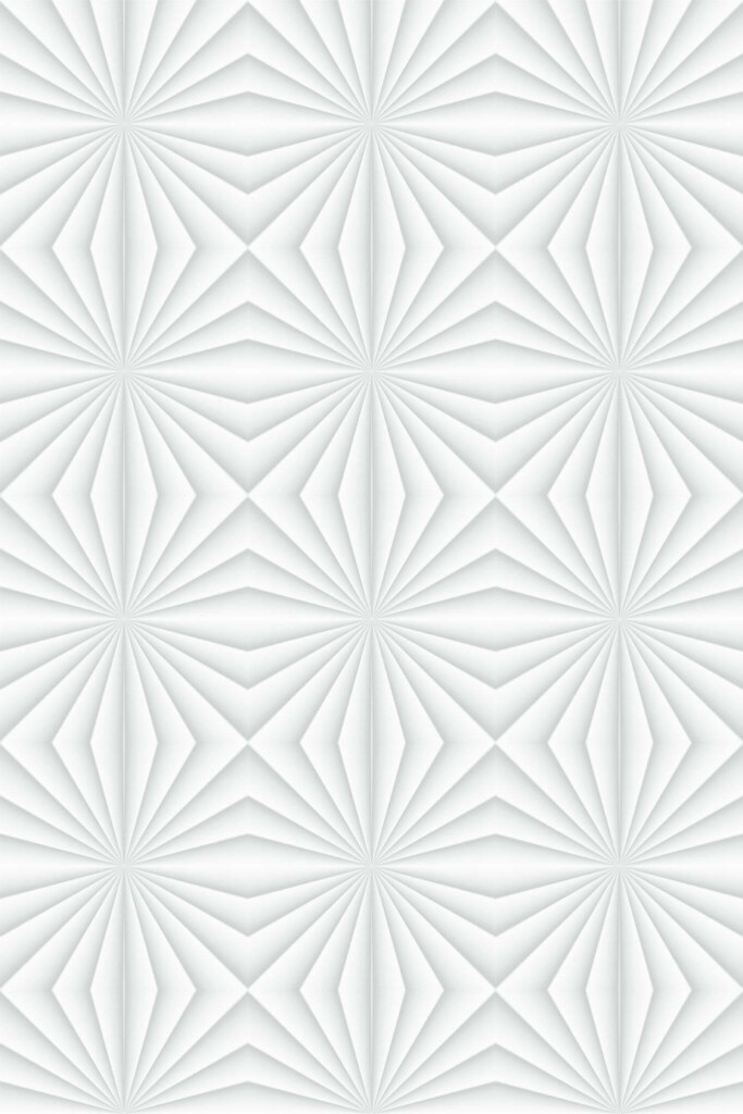 Pattern repeat of 3D geometric removable wallpaper design