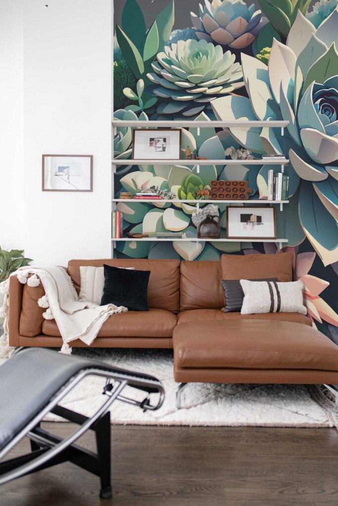 Vibrant 3D succulent wall mural self-adhesive wall mural by Fancy Walls