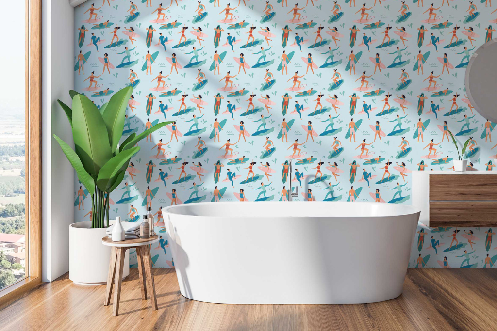 Surfers Wallpaper from Coastal Breeze wallpaper collection