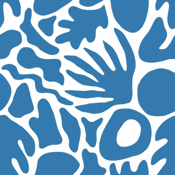 blue abstract shape wallpaper roll