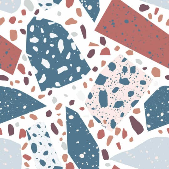 Red and blue terrazzo removable wallpaper