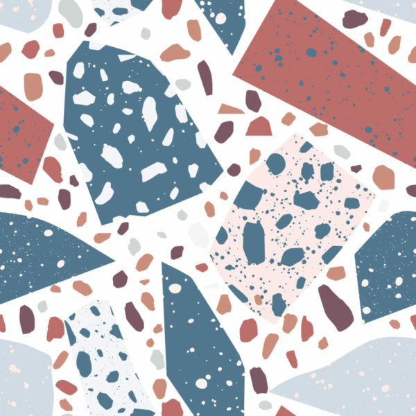 red and blue terrazzo wallpaper peel and stick