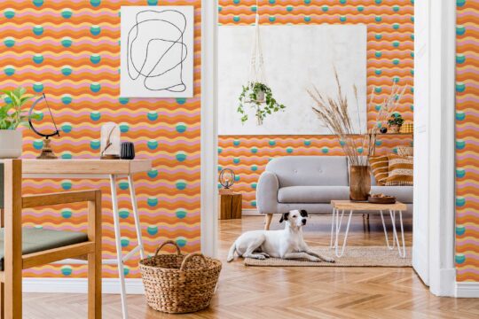 Pink Groove peel and stick wallpaper by Fancy Walls