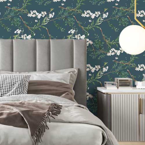 Bedroom floral Wallpaper Design