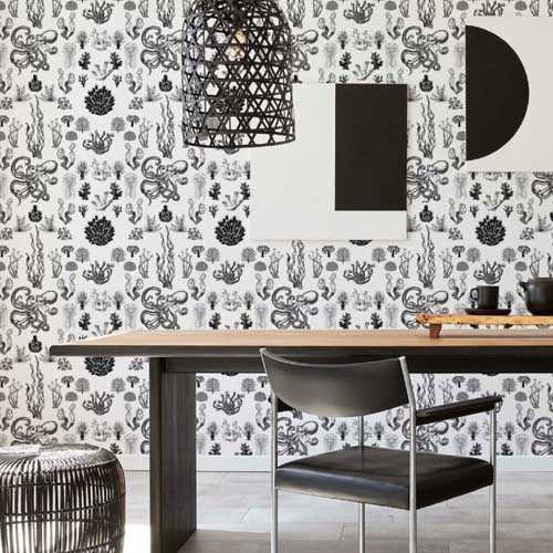 black and white wallpaper for walls - peel and stick or non-pasted