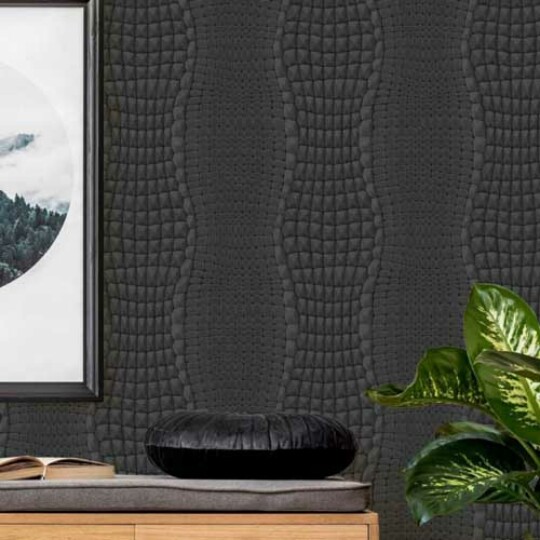 Black crocodile skin Wallpaper Design