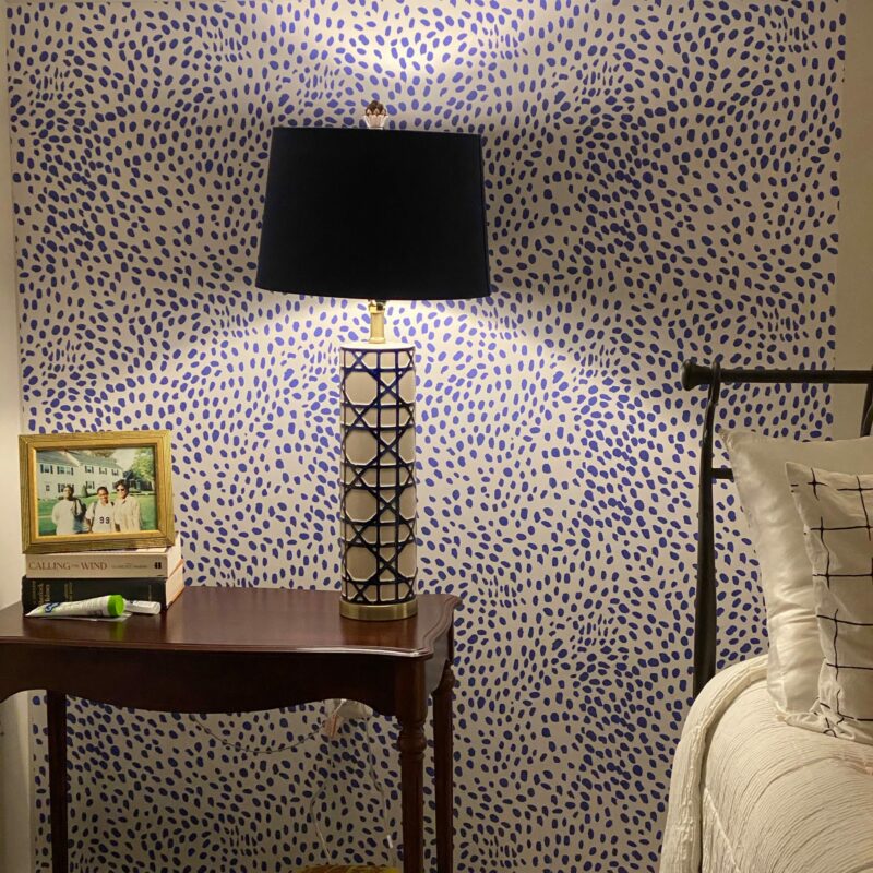 Blue animal print Peel and Stick Wallpaper or Unpasted