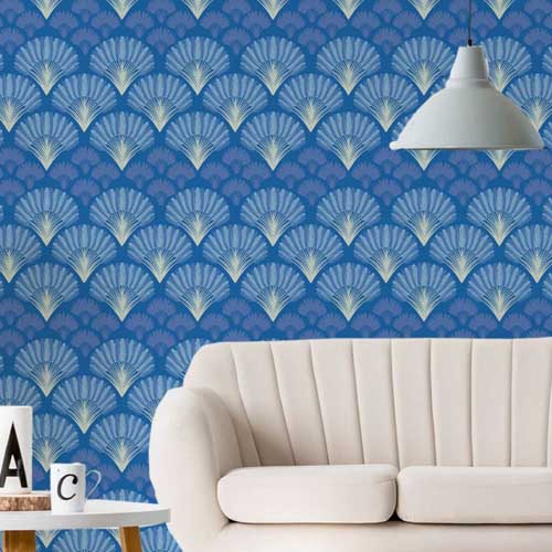 Blue art deco Wallpaper Design