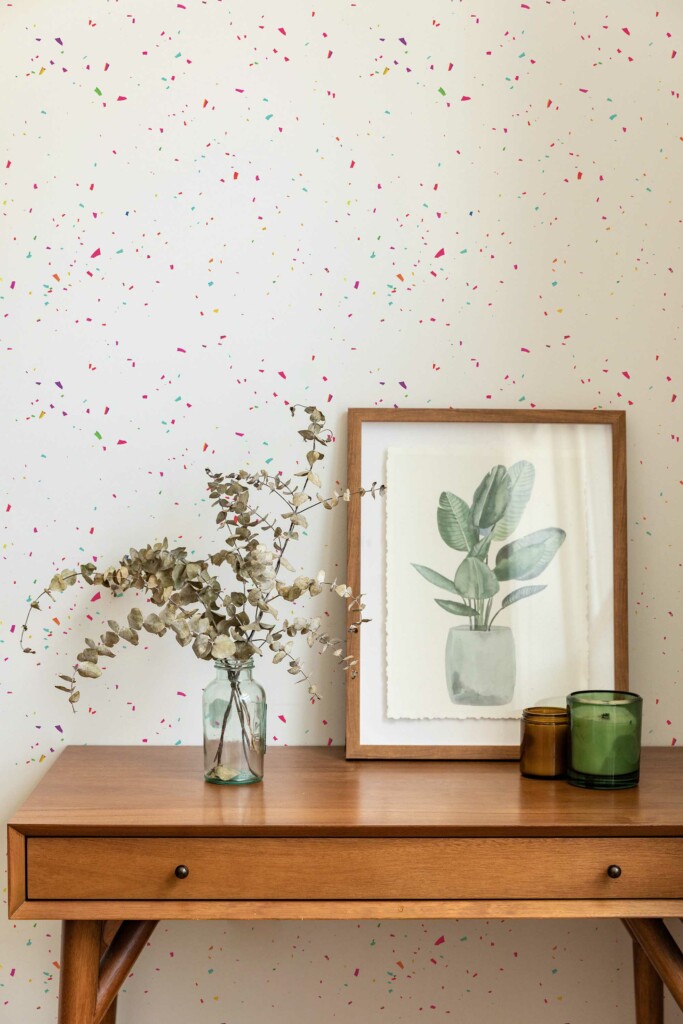 Serene Gray Confetti Fancy Walls Removable Wallpaper