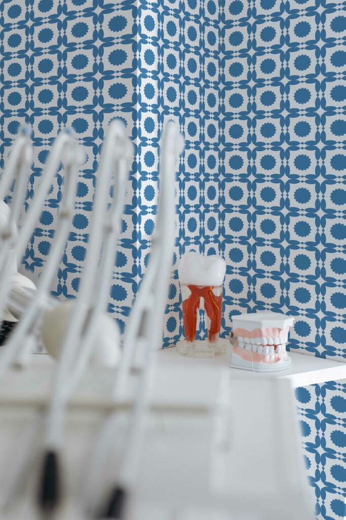 Fancy Walls Blue and white Tile peel and stick wallpaper