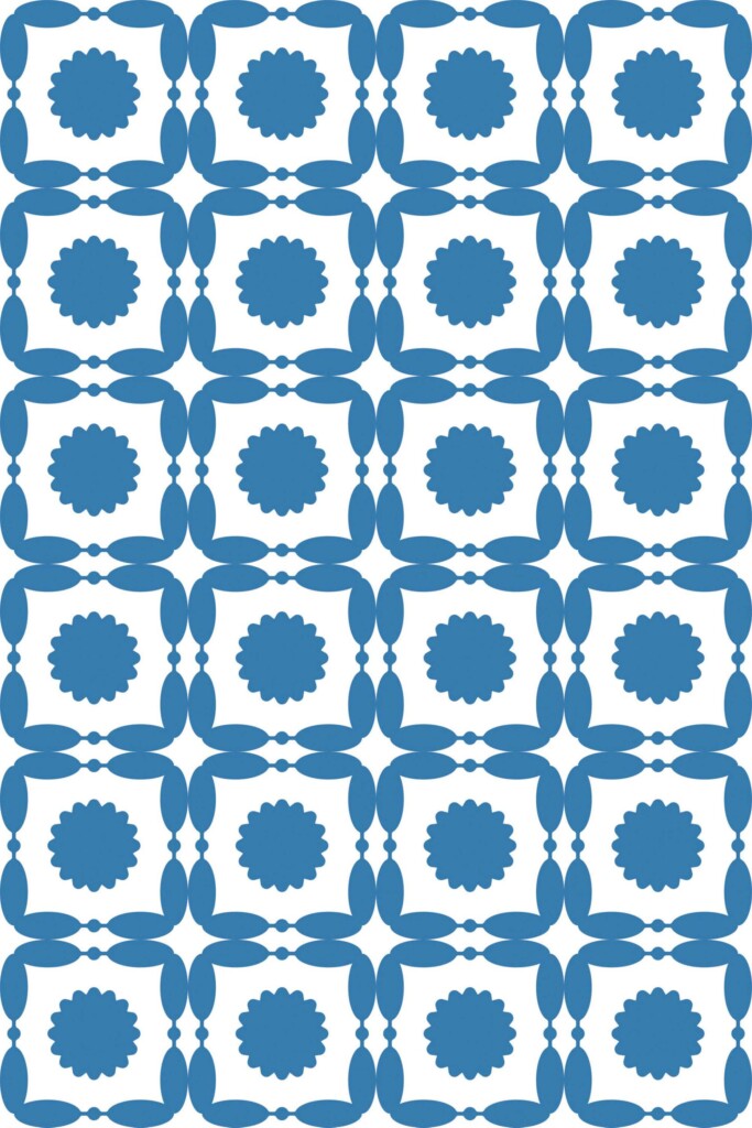 Fancy Walls Blue and white Tile unpasted wallpaper