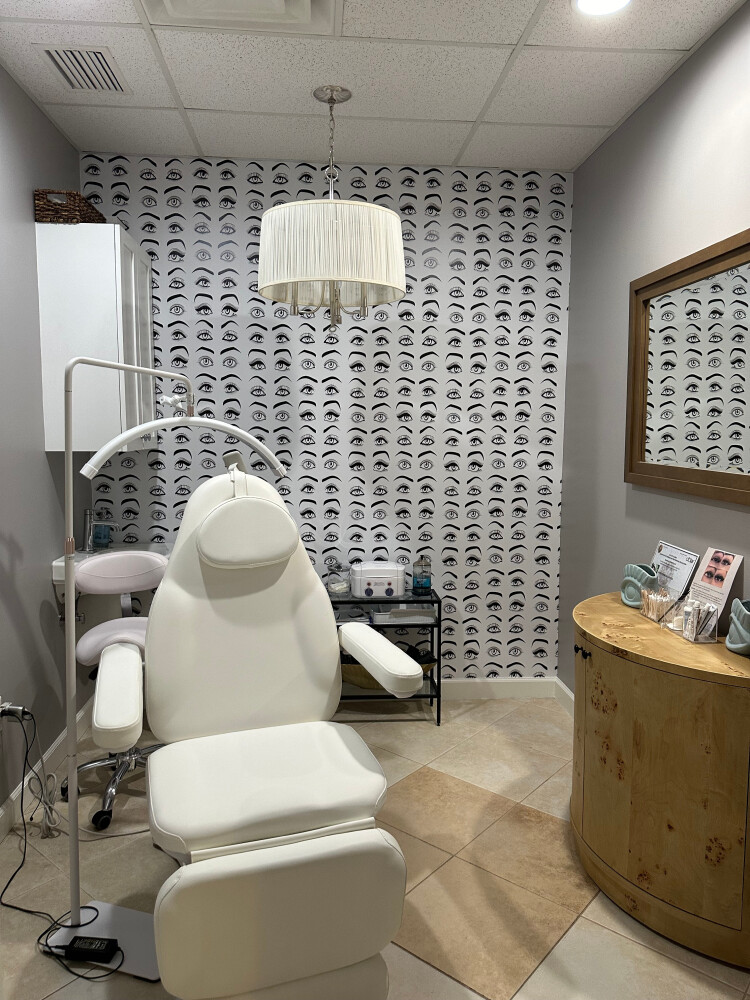 Eyes peel and stick wallpaper installed in treatment room - review picture submitted by Jurgis