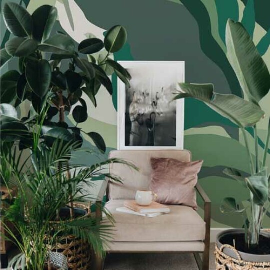 Living room jungle Wallpaper Design