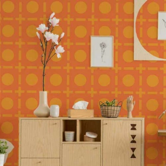 Orange geometric Wallpaper Design