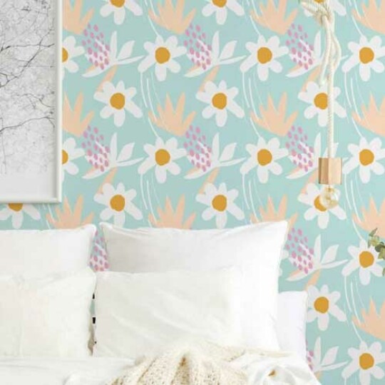 Pastel aesthetic floral Wallpaper Design